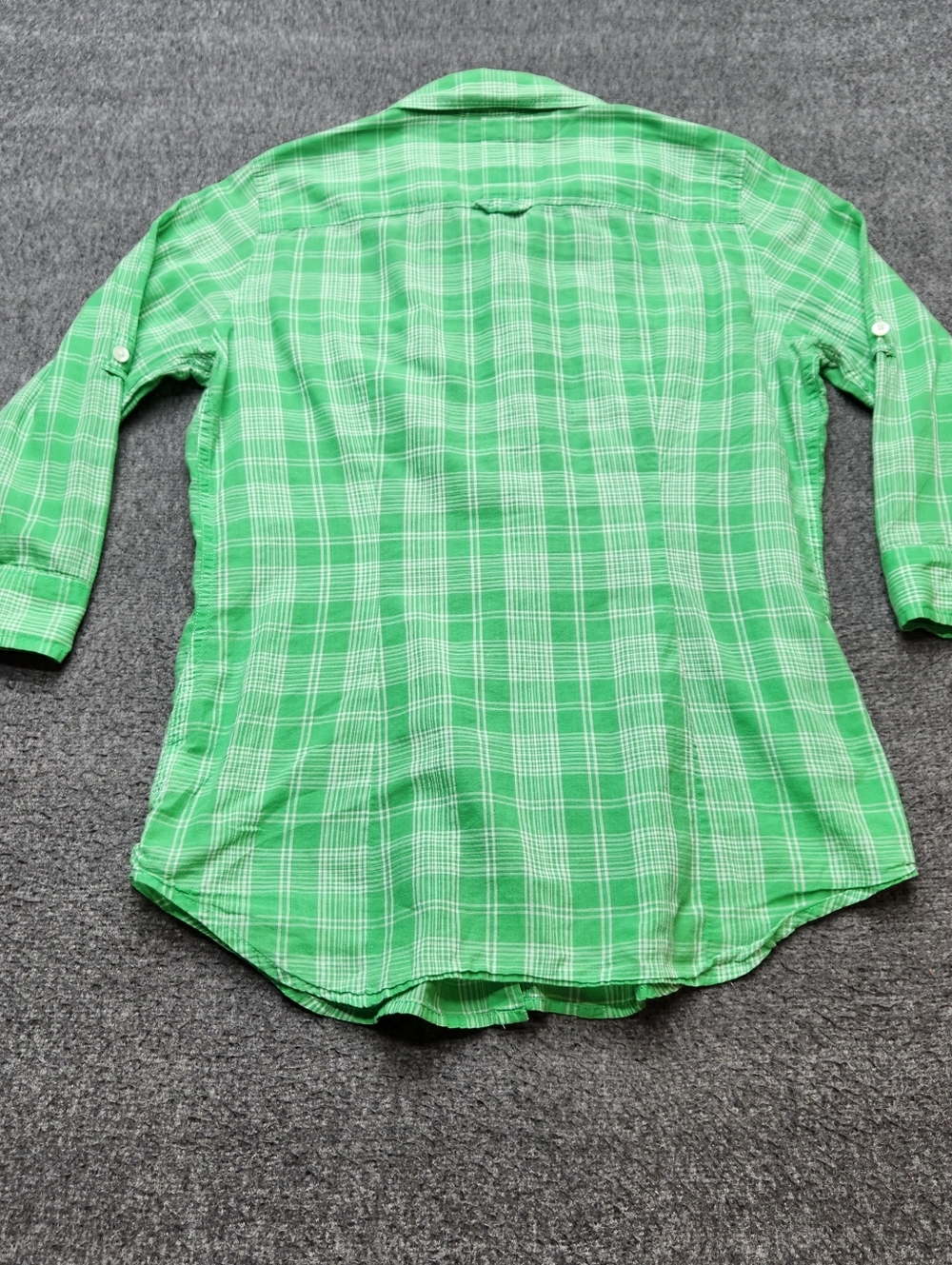 American‎ Eagle Plaid Shirt Womens 4 Green Cotton Button Up - Picture 7 of 7